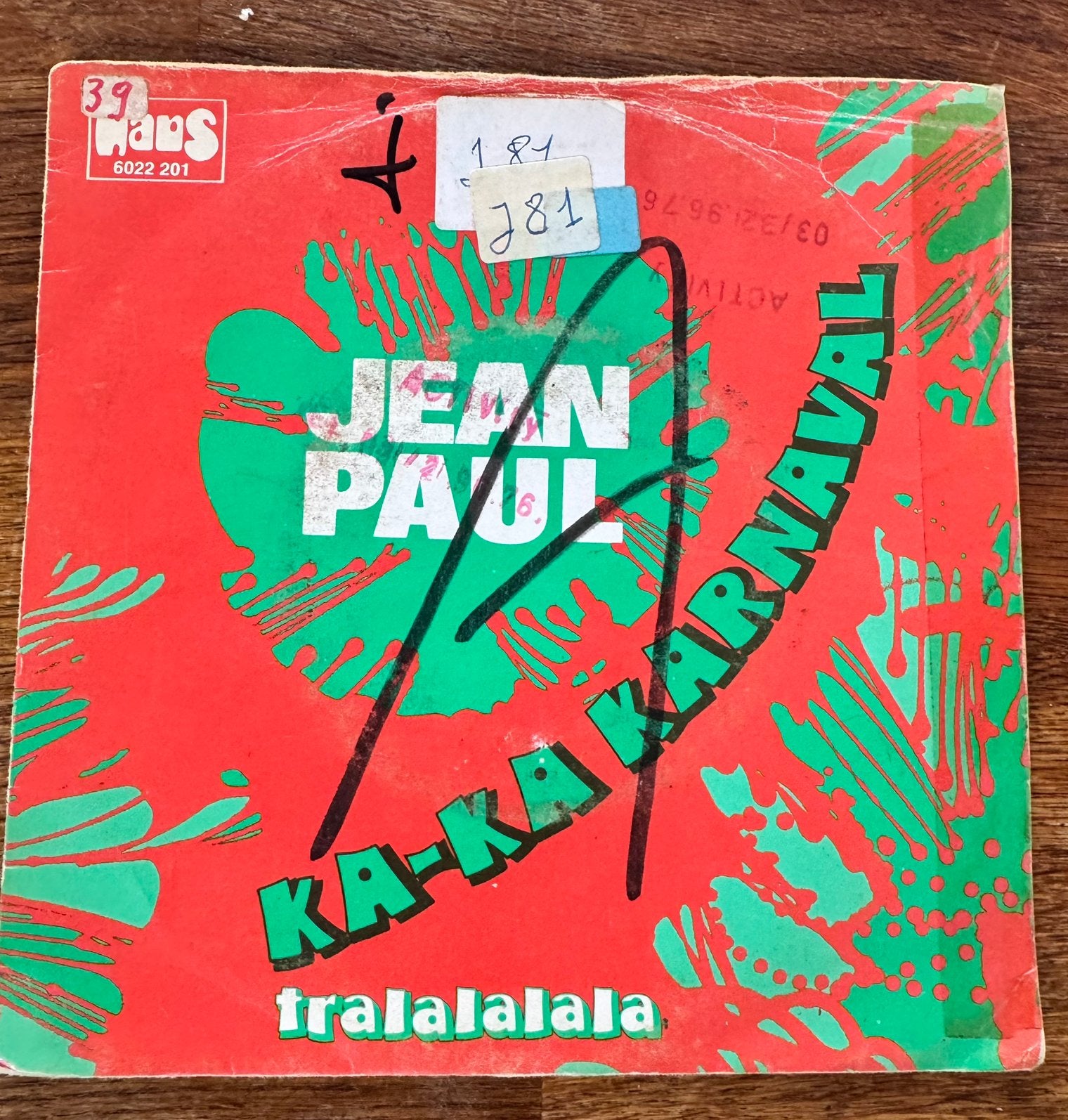 Vinyl Single - Jean - Paul, Cd's en Dvd's, Ophalen of Verzenden, Zo goed als nieuw, Pop