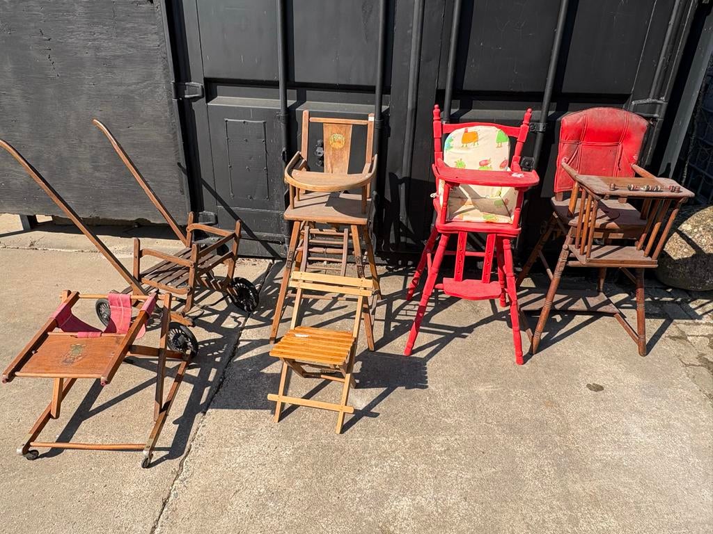 Antieke kinderstoelen / babystoelen - Diverse modellen, Kinderen en Baby's, Kinderstoelen, Ophalen, Gebruikt, U, H