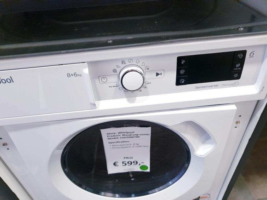 inbouw whirlpool wasdroog combi B KEUZE NIEUW inc garantie, Ophalen, 6 tot 8 kg, Minder dan 85 cm, Nieuw