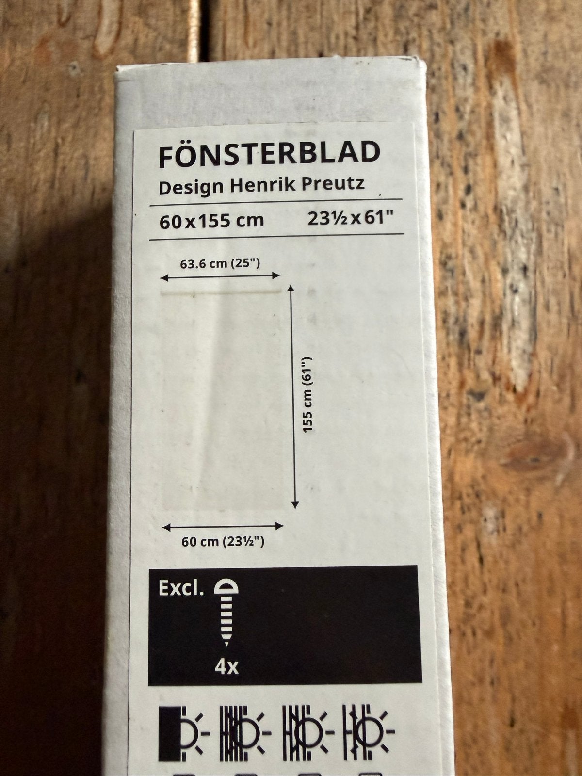 IKEA Fönsterblad verduisterend rolgordijn wit 60x155, Ophalen, Verduisterend, Wit, Nieuw