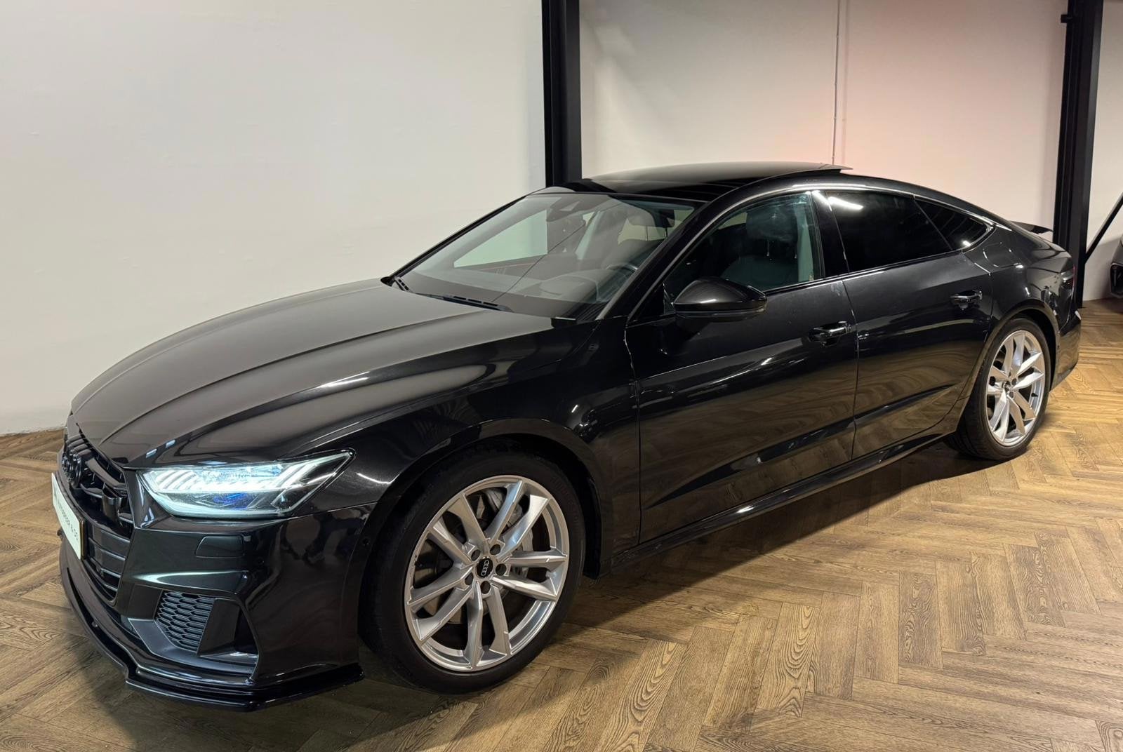 Audi A7 Sportback 50 TFSI e quattro Pro Line S-LINE PANO KEY, Auto's, Audi, 4 cilinders, 4 stoelen, Zwart, Leder