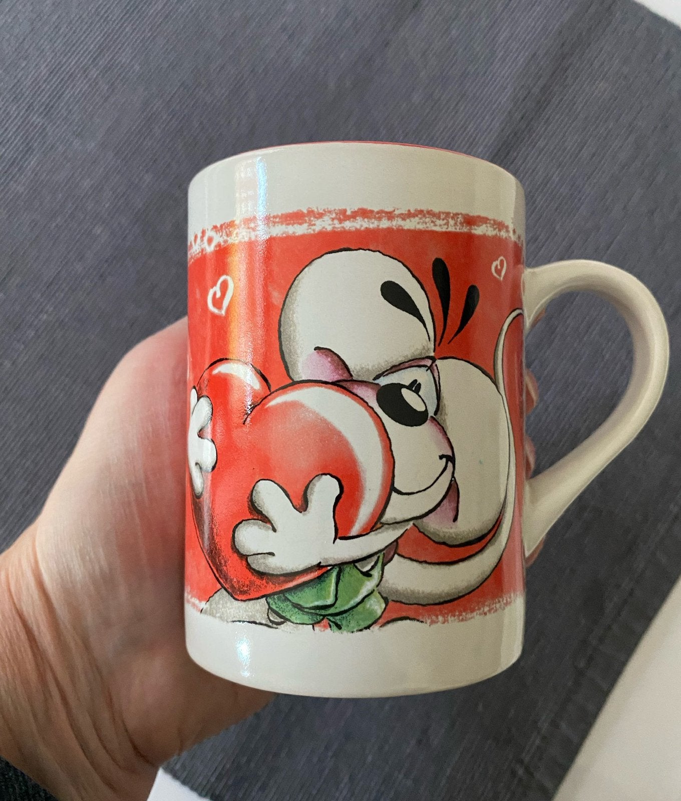 Diddl met hart- vintage mok (nr. 7) NIEUW, Verzenden, Nieuw, Overige stijlen, Kop(pen) en/of Schotel(s)
