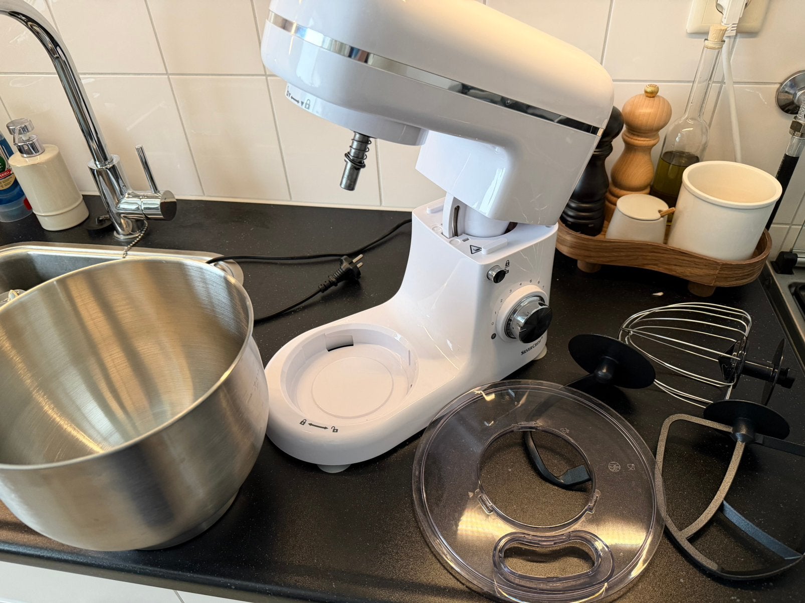 Silvercrest keukenmachine / mixer, 4 liter of meer, Verzenden, Zo goed als nieuw, 3 snelheden of meer