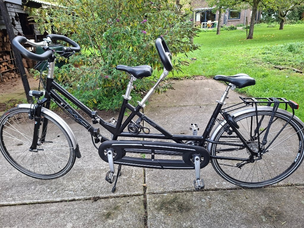 Tandem 27 versnellingen, opvouwbaar + fietsdrager voor auto, Fietsen en Brommers, Opvouwbaar, Velgrem, Zo goed als nieuw, 47 tot 51 cm