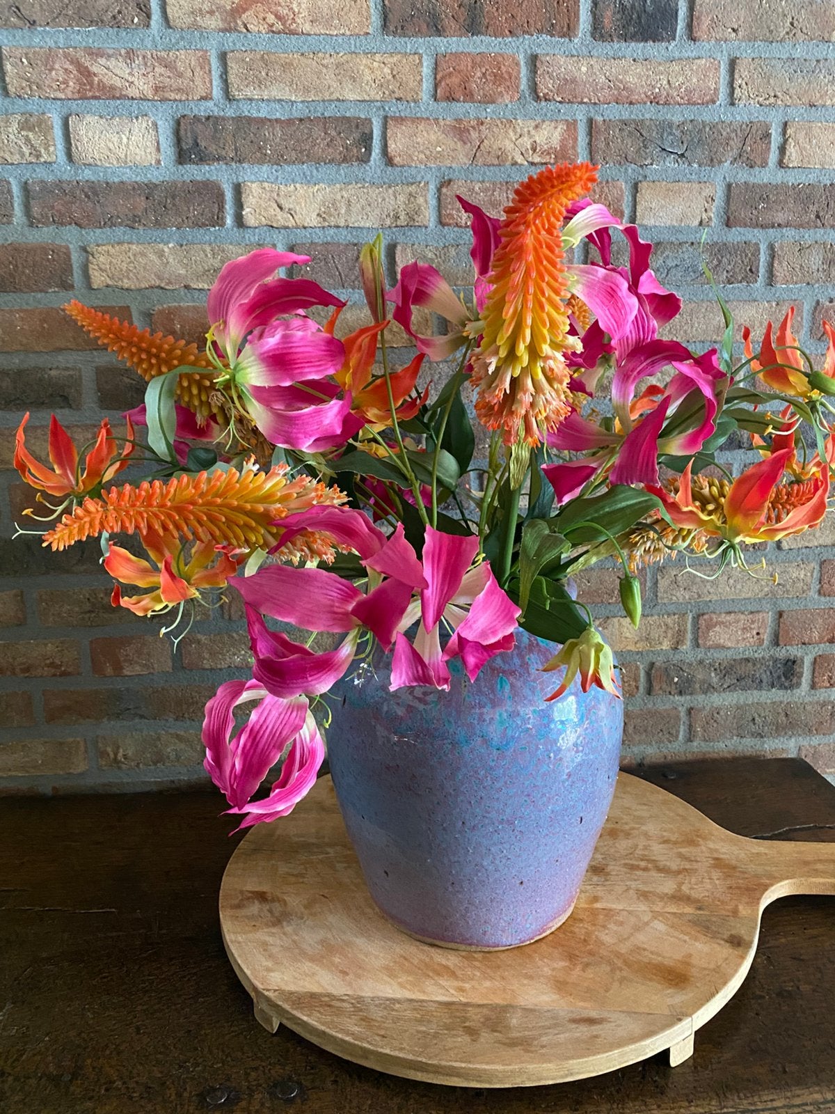 Vintage keramieke vaas incl  decoratie bloemen (nieuw), Ophalen, Nieuw