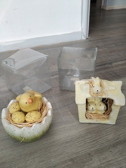 Nieuw in verpakking aardewerk paas beeldjes kuikens/haasjes, Hobby en Vrije tijd, Feestartikelen, Ophalen of Verzenden, Nieuw