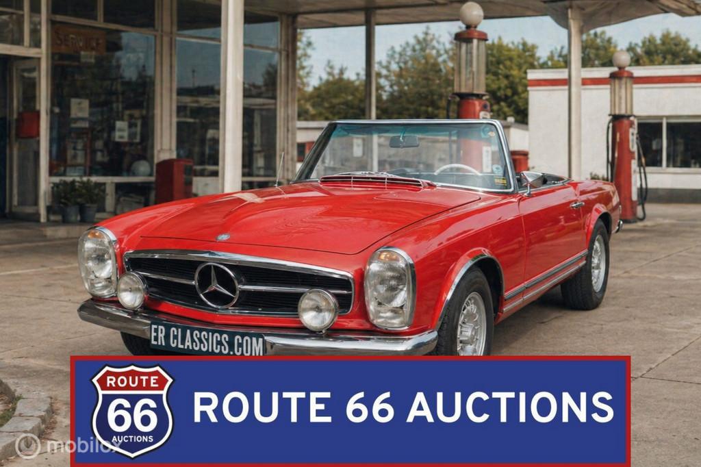 Mercedes-Benz 280 SL Pagode | 1968 | Route 66 Auctions, Auto's, Overige carrosserieën, Zwart, Mercedes-Benz, Bedrijf