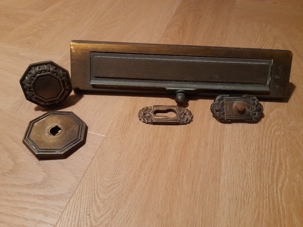 Deurbeslag voordeur koper, Ophalen, Gebruikt, Koper of Messing, Slot