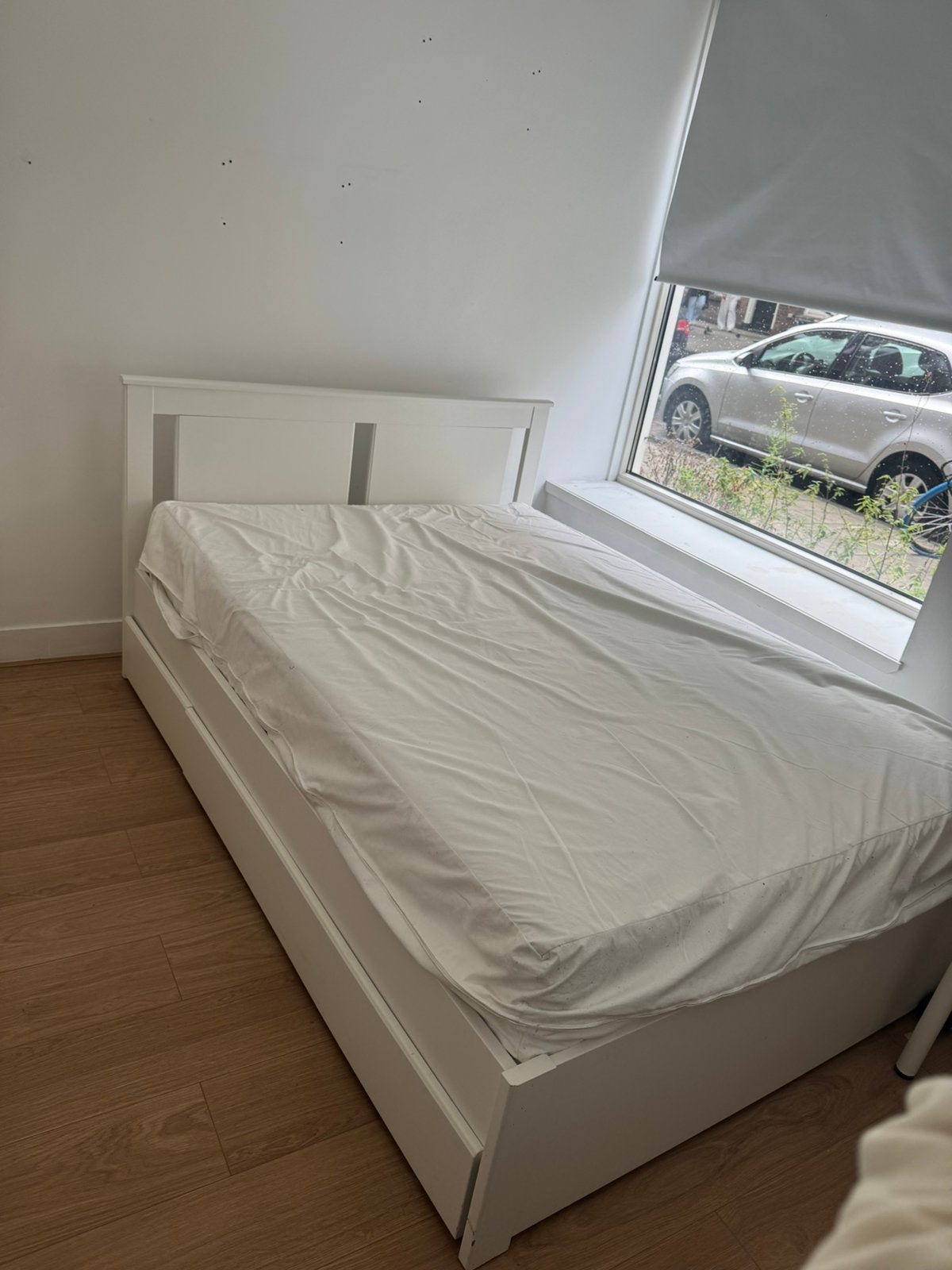 Ikea bed 1,40 wit + leiersund lattenbodem (gedemonteerd), Huis en Inrichting, Ophalen, Wit, Tweepersoons, 140 cm