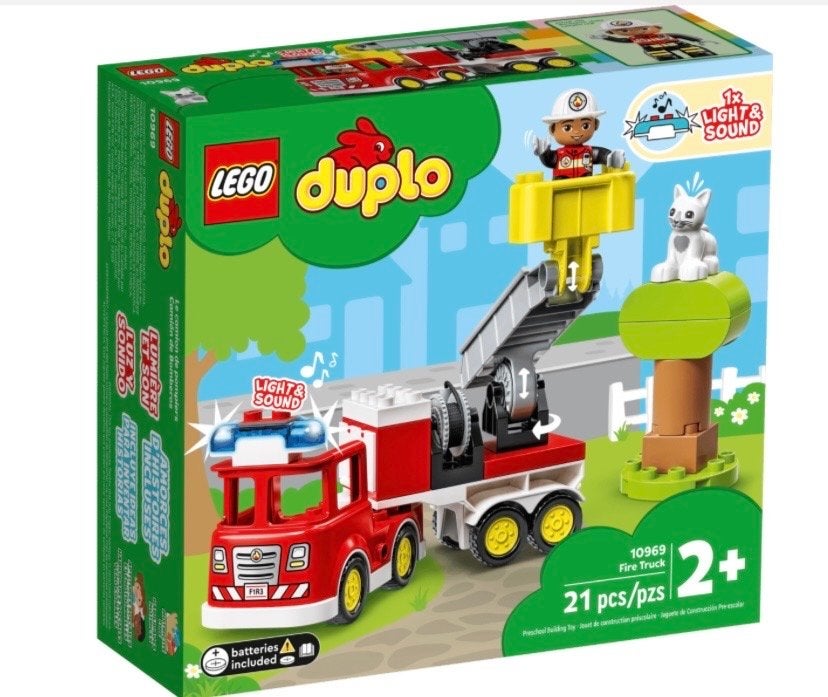 LEGO Duplo Brandweerwagen met Licht & Geluid (10969), Ophalen of Verzenden, Zo goed als nieuw, Overige merken
