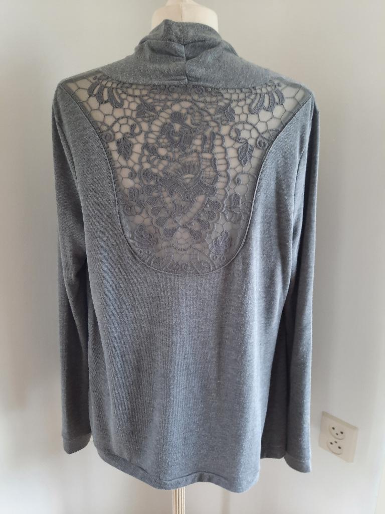 Saint Tropez vest grijs met kant maat L, Maat 38/40 (M), Ophalen of Verzenden, Zo goed als nieuw, Grijs