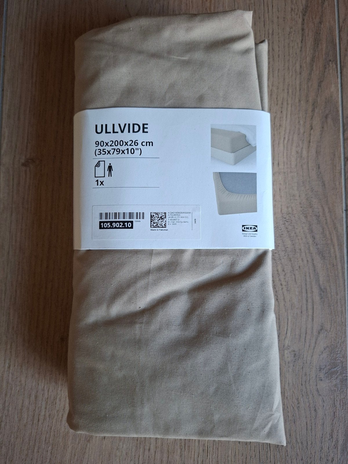 IKEA ULLVIDE Hoeslaken 90x200 cm - Beige, Huis en Inrichting, Slaapkamer | Beddengoed, Ophalen of Verzenden