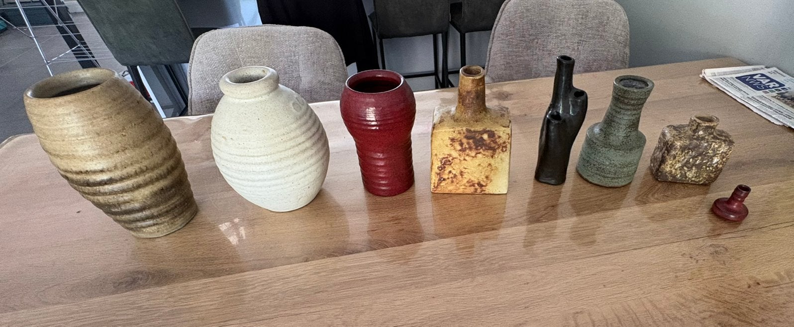 8x originele Mobach Utrecht vazen – vintage keramiek, Ophalen