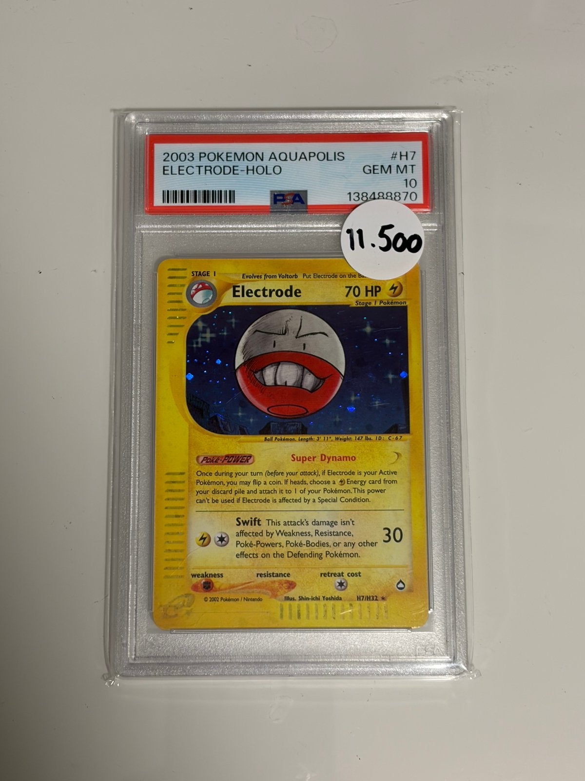 Electrode Holo #H7 PSA10, Ophalen of Verzenden, Zo goed als nieuw, Losse kaart, Foil