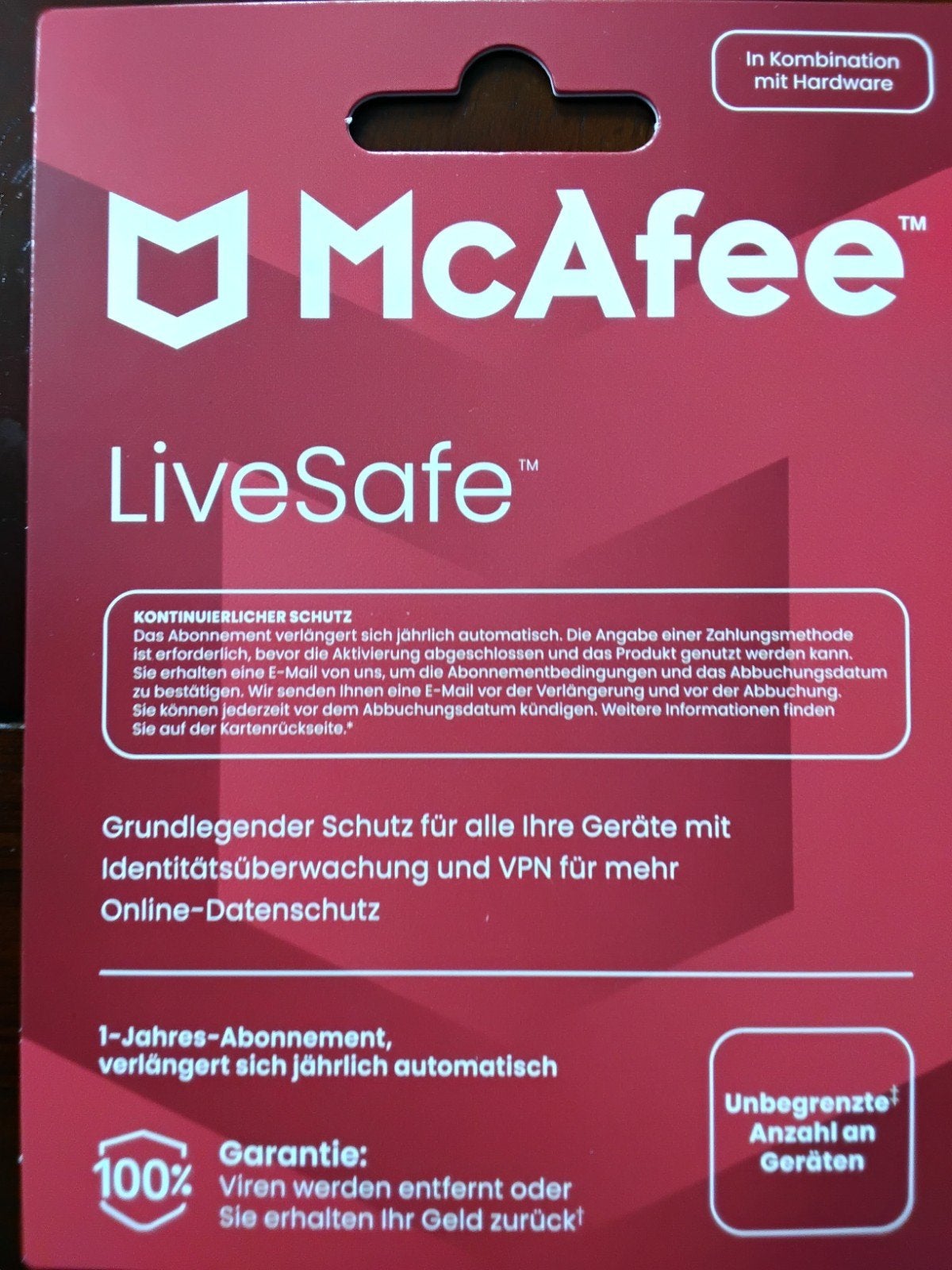 McAfee LiveSafe Antivirus - 1 jaar abonnement 15,00euro, Computers en Software, Antivirus- en Beveiligingssoftware, Ophalen of Verzenden