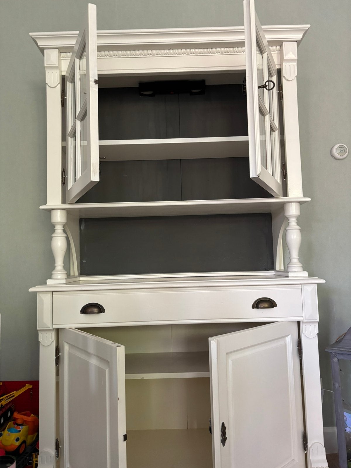 Witte grenen kast 103 cm breed met verlichting., Ophalen, Gebruikt, 100 tot 150 cm, 25 tot 50 cm