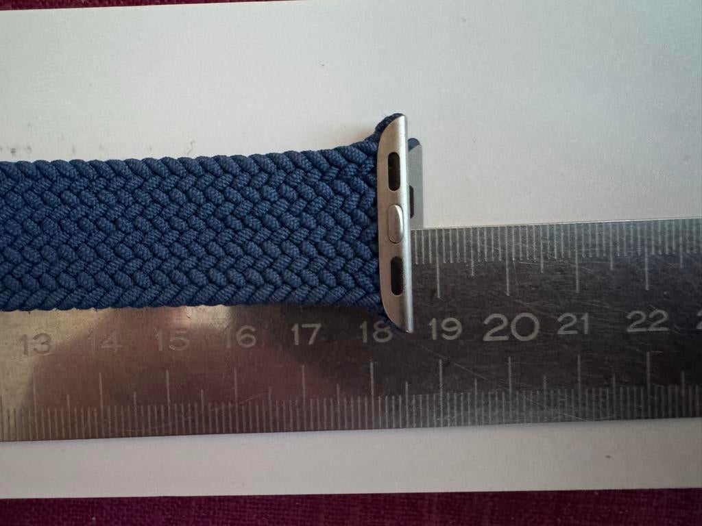 Apple Watch braided solo loop maat 7 Atlantic Blue 40mm, Ophalen of Verzenden, Zo goed als nieuw, Bandje