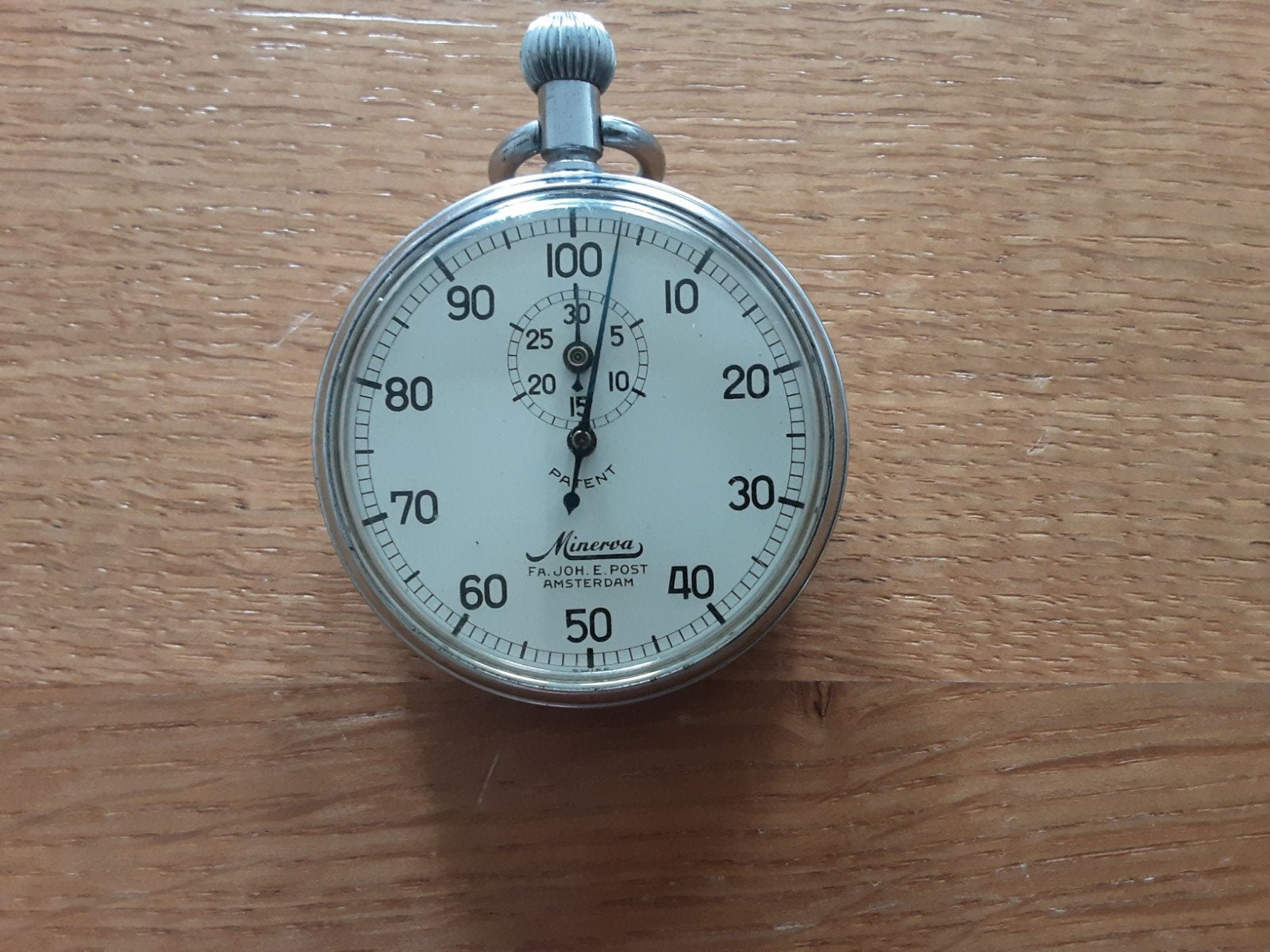 Vintage Minerva Stopwatch - Fa. Joh. E. Post Amsterdam, Ophalen of Verzenden