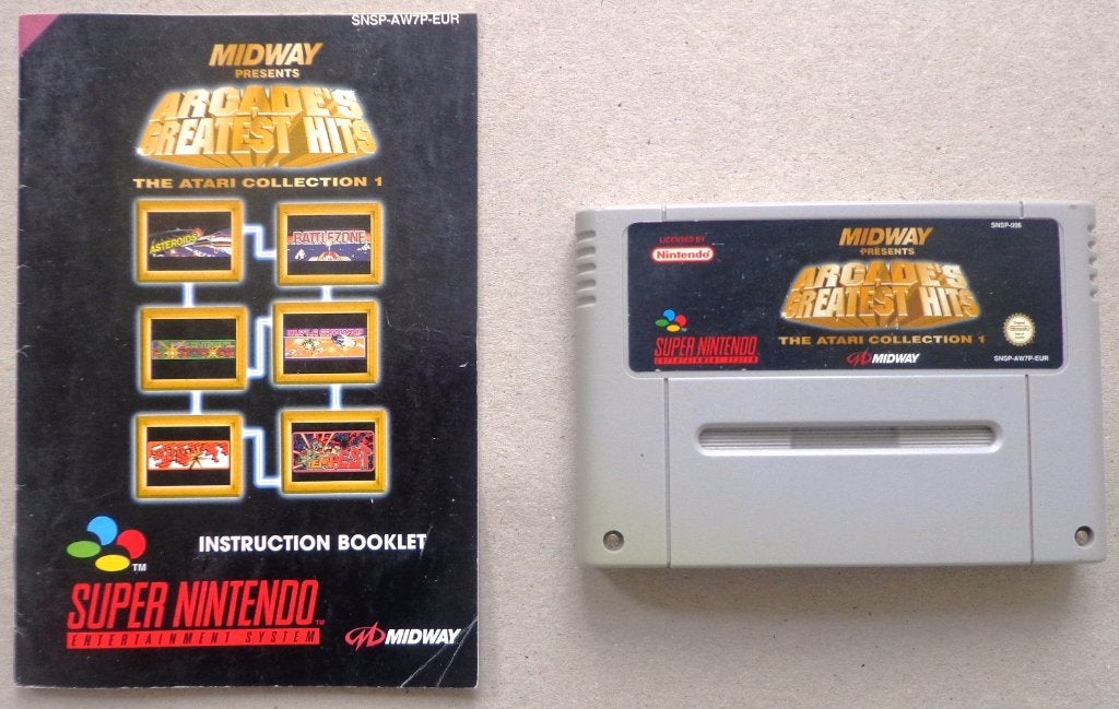 Arcade's Greatest Hits The Atari Collection SNES + boekje, 1 speler, Ophalen of Verzenden, Gebruikt, Vanaf 3 jaar