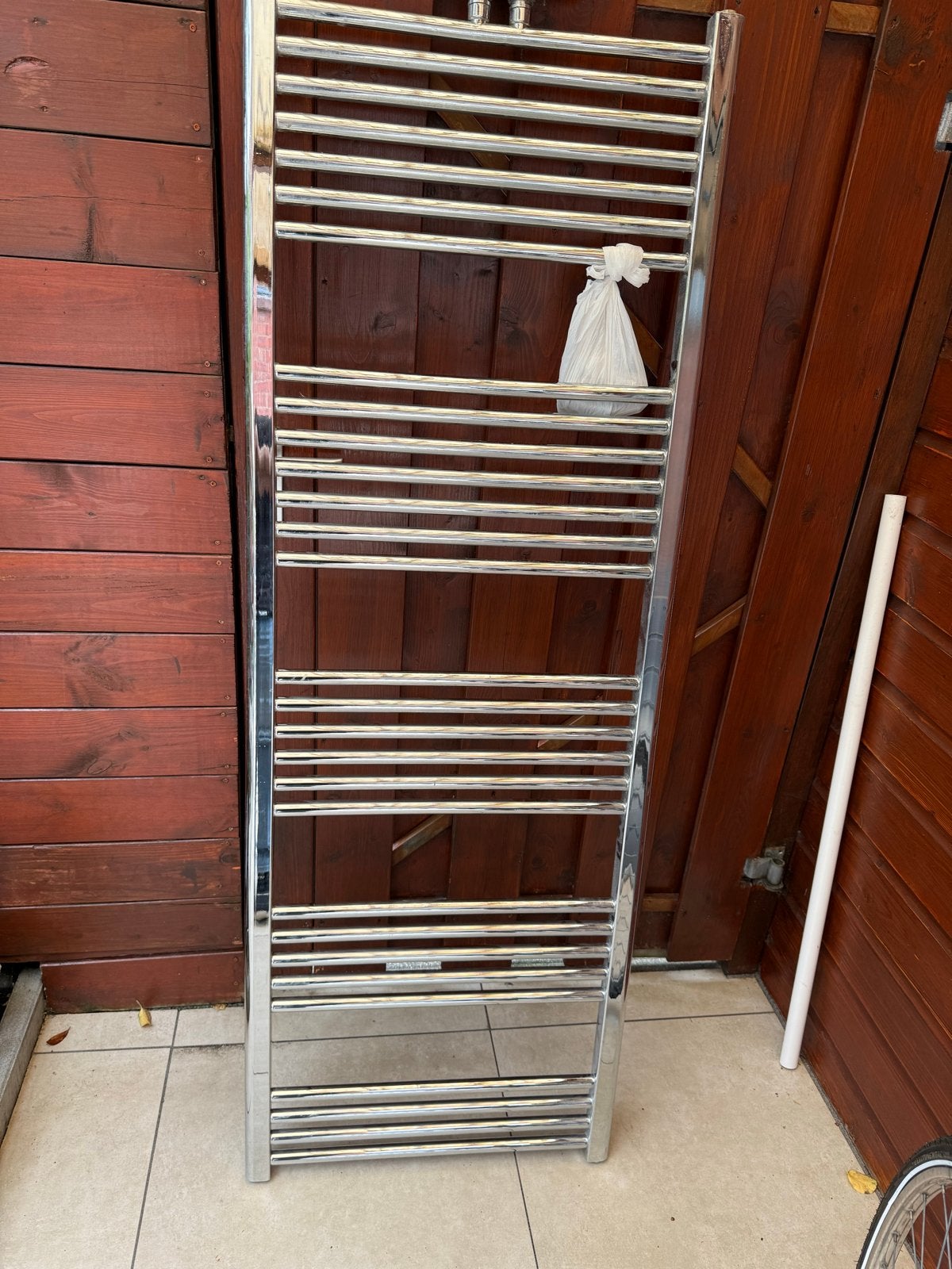 Handdoekradiator chroom en wit - Gebruikt, Gebruikt, Radiator, Minder dan 60 cm, Ophalen of Verzenden