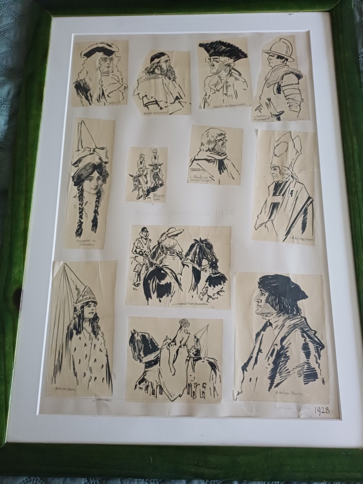 12 tekeninge Herman Moerkerk van optochten breda, Ophalen of Verzenden