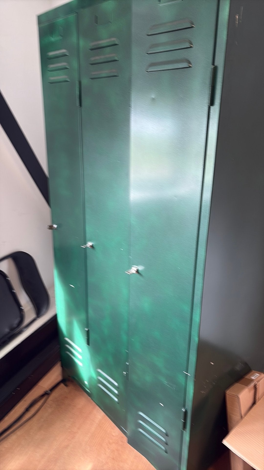 1x Metalen locker met 3 deuren - groen, Ophalen, Gebruikt