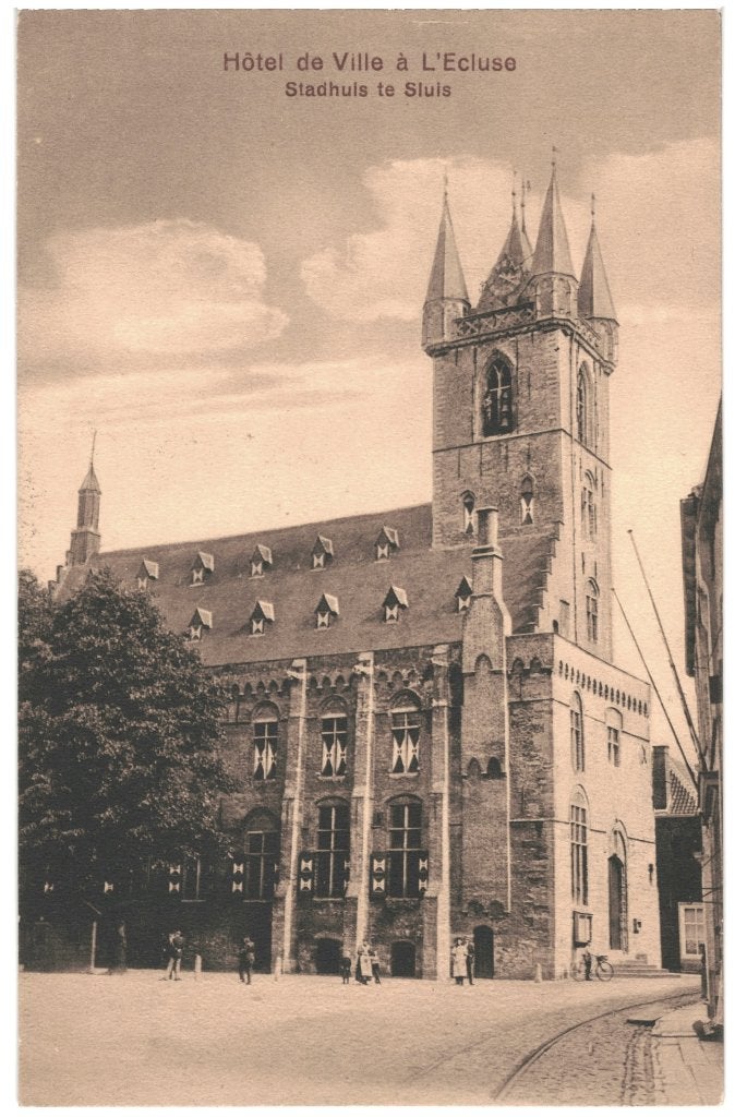 700405 Sluis Stadhuis Zeeland Nette oude kaart onbeschreven, Ophalen of Verzenden, Voor 1920, Ongelopen, Zeeland
