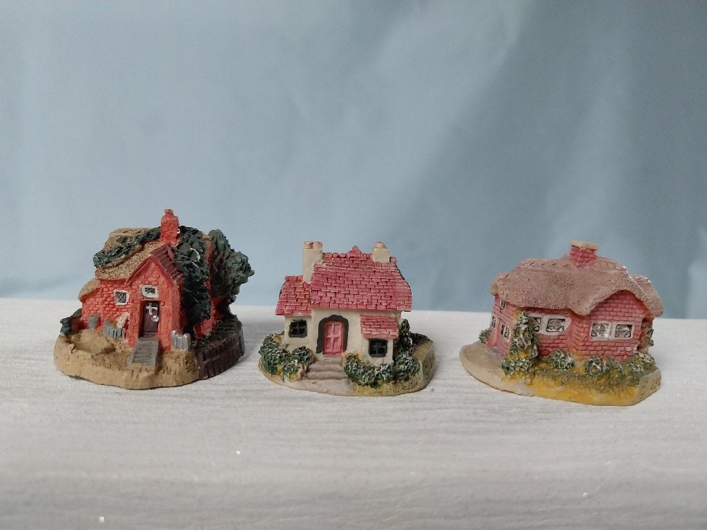 Antieke/vintage  Setje van 3 miniatuur huisjes, e.p.l., Ophalen of Verzenden, Zo goed als nieuw