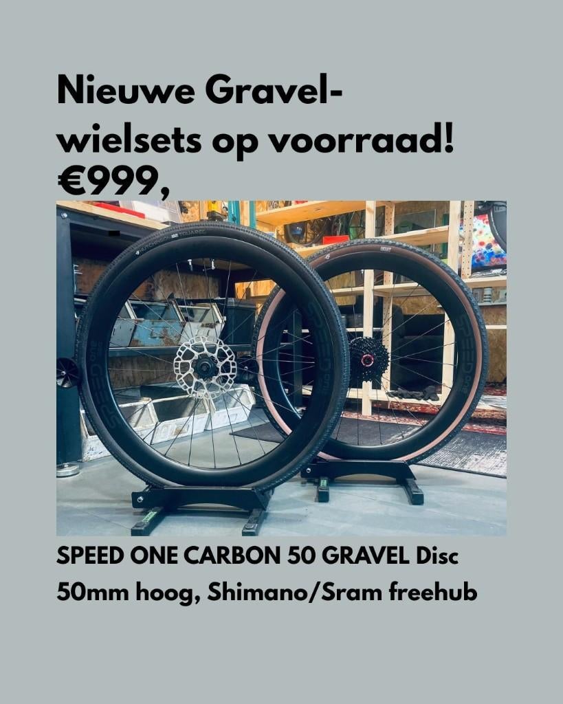 Speed One Wielset carbon gravelbike 50mm - NIEUW, Fietsen en Brommers, Fietsonderdelen, Wiel, Nieuw, Nederland, Speed One