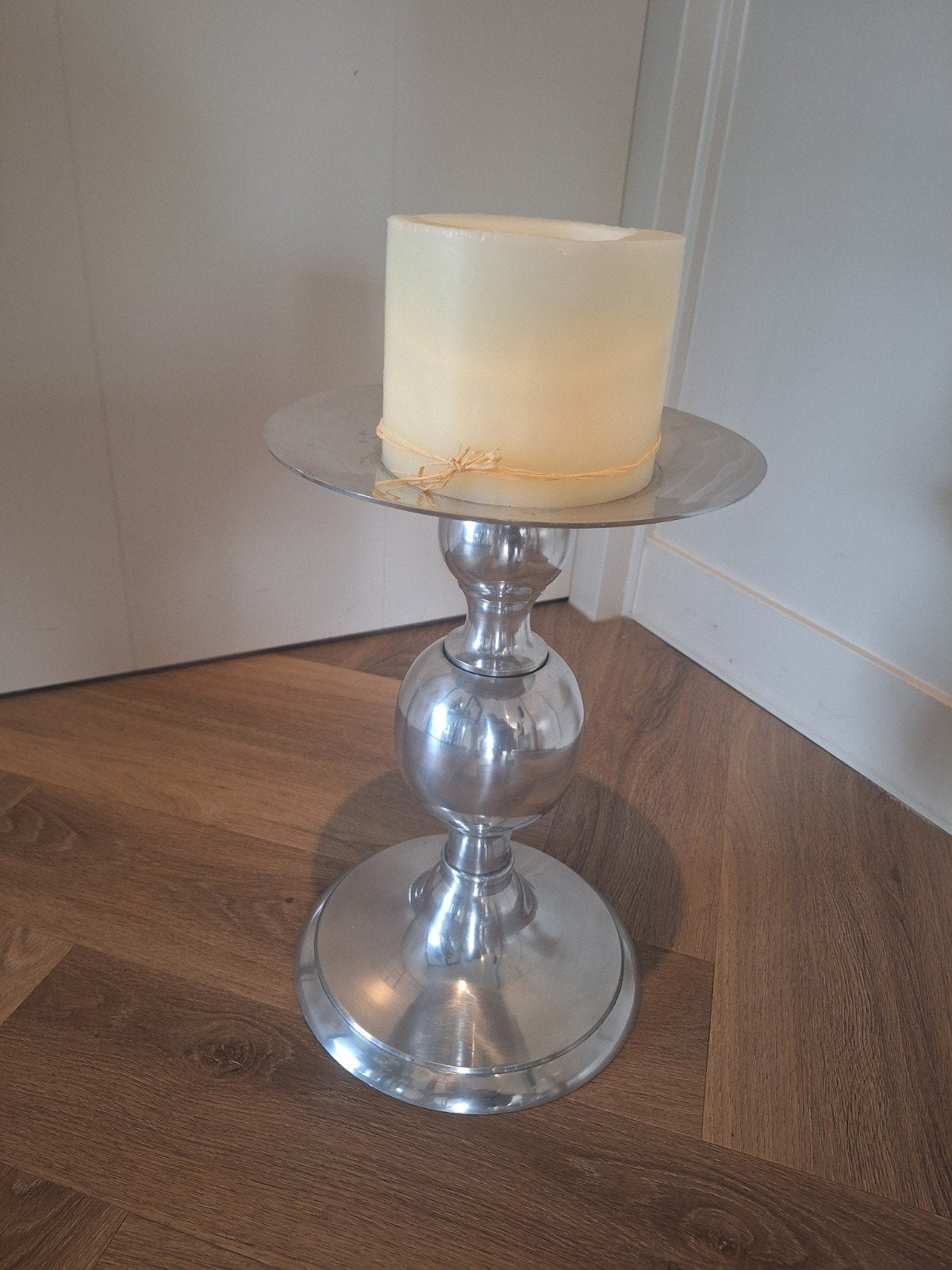 Zilveren Kandelaar - Elegant en Stijlvol, Ophalen, Rivièra Maison, Zo goed als nieuw, Metaal