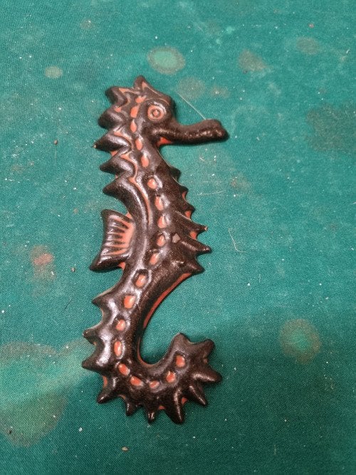 wandbeeld zeepaard vintage aardewerk, Ophalen of Verzenden, 'T Olde Gre-j, Info@toldegrej.nl, Endepoelstraat 20f Didam