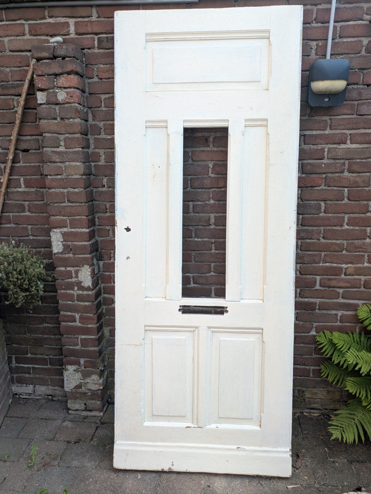 Vintage massief houten voordeur, klassiek inc. Brievenbus, Ophalen of Verzenden, Gebruikt, Buitendeur, 200 tot 215 cm