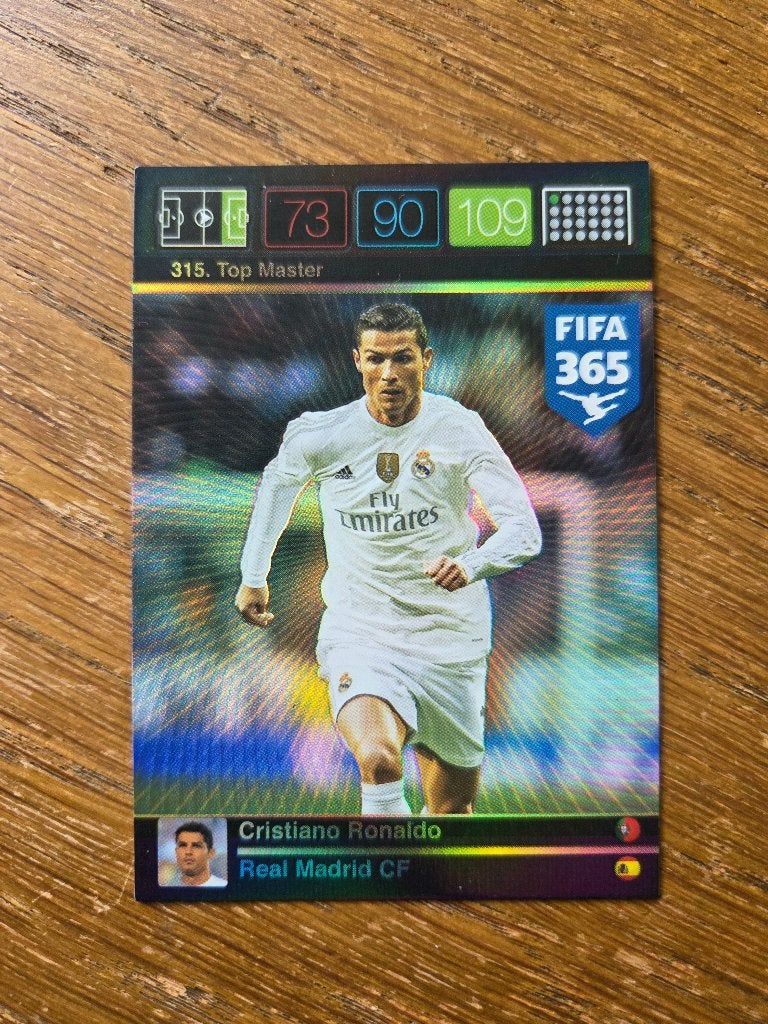 Cristiano Ronaldo #315 Real Madrid Top Master Panini 2016, Ophalen of Verzenden, Zo goed als nieuw, Losse kaart, Foil