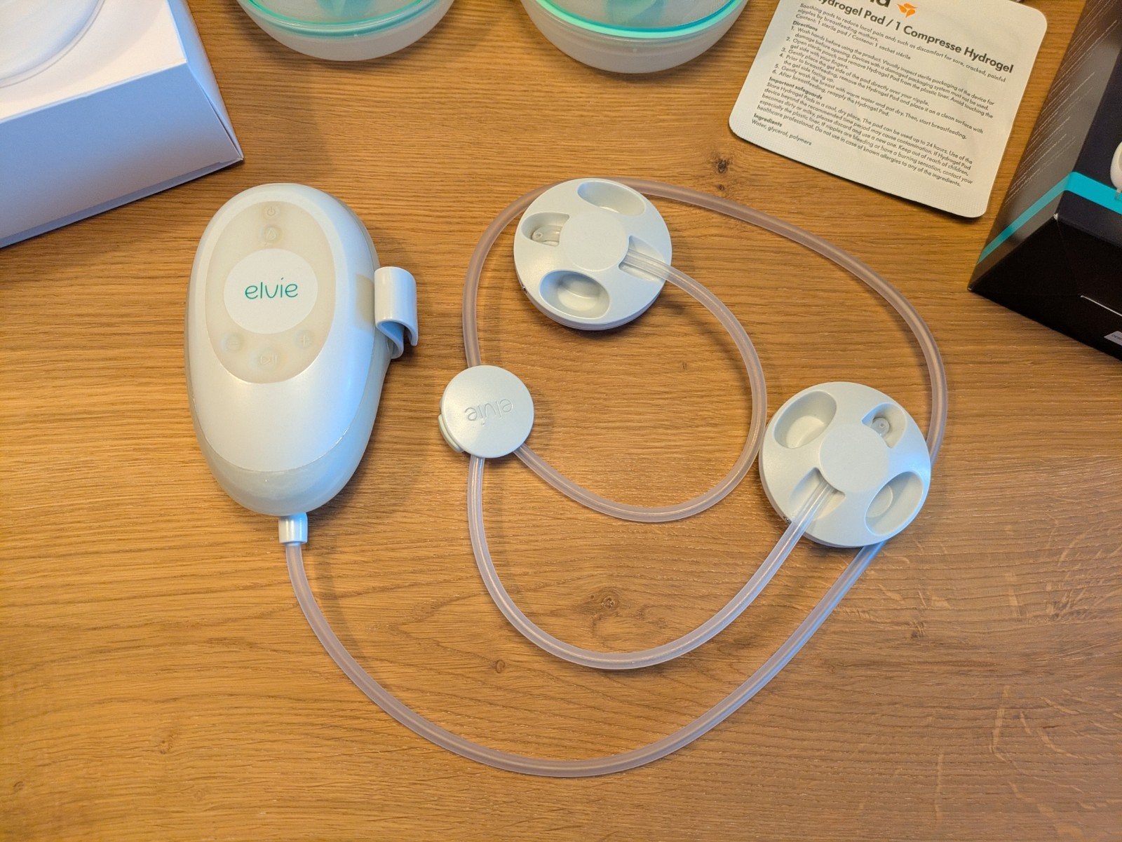 Elvie Stride Dubbele Elektrische Borstkolf 21mm en 24mm, Inclusief tas, Borstkolf, Ophalen of Verzenden, Zo goed als nieuw