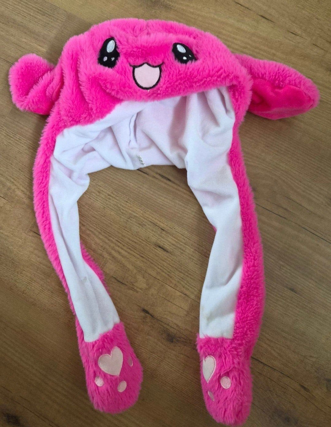 Roze konijnenmuts met bewegende oren, Jongen of Meisje, Ophalen of Verzenden, Zo goed als nieuw, 104 of kleiner