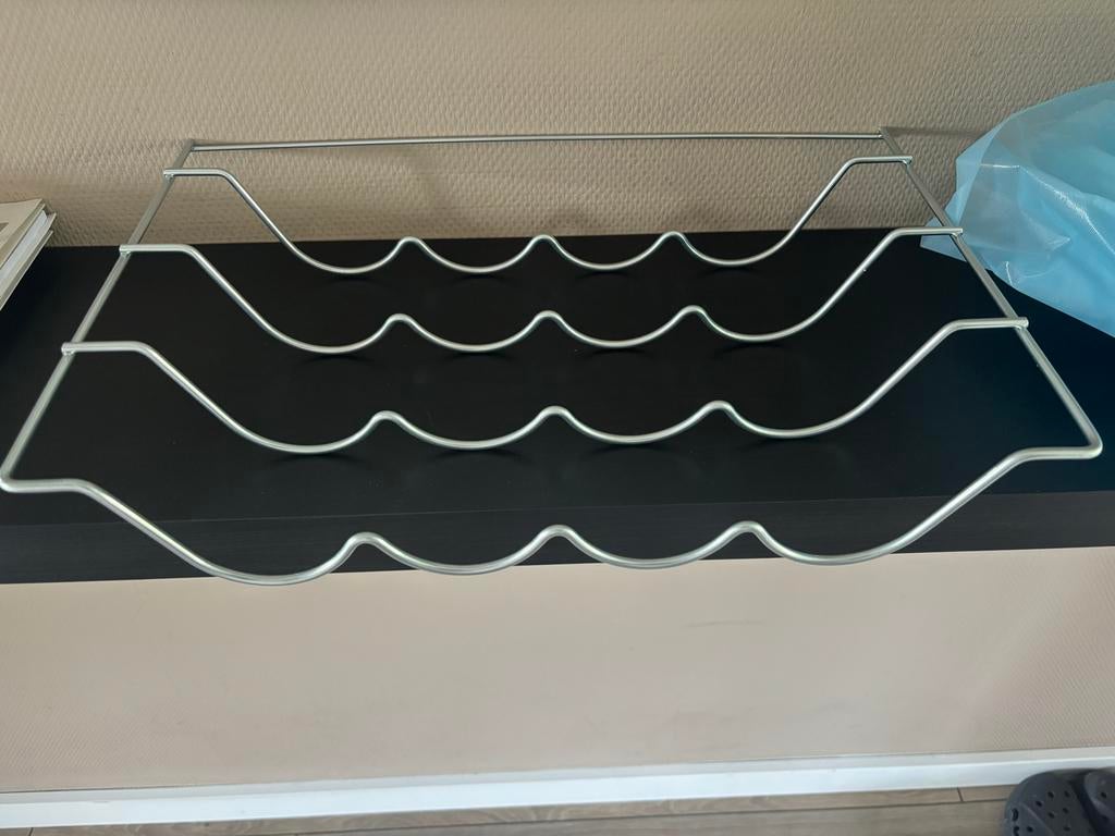 Handig koelkast flessenrek - metaal, Gebruikt, 5 tot 15 flessen, Ophalen of Verzenden, Metaal