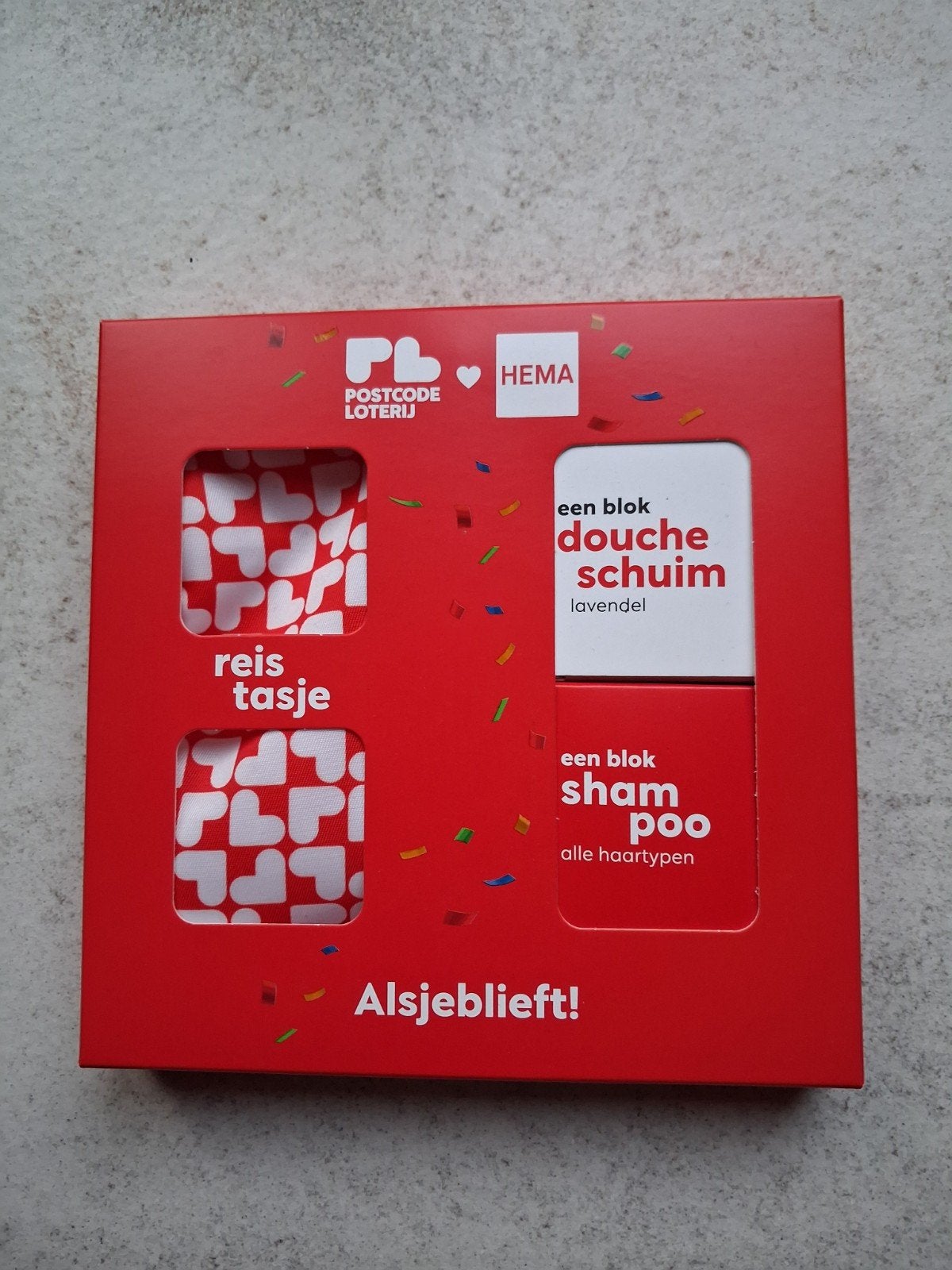 Postcode Loterij Reisset: Shampoo, Doucheschuim & Tasje, Ophalen of Verzenden, Nieuw, Bad & Douche