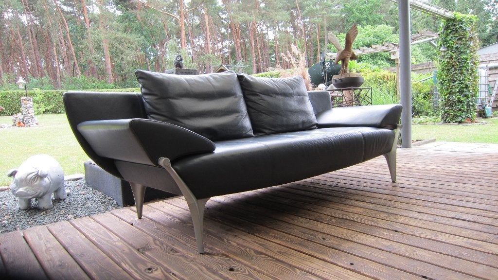 Lederen design bank "Rolf Benz" type 1600 Mooie staat!, Ophalen, Gebruikt, Design, Driepersoons