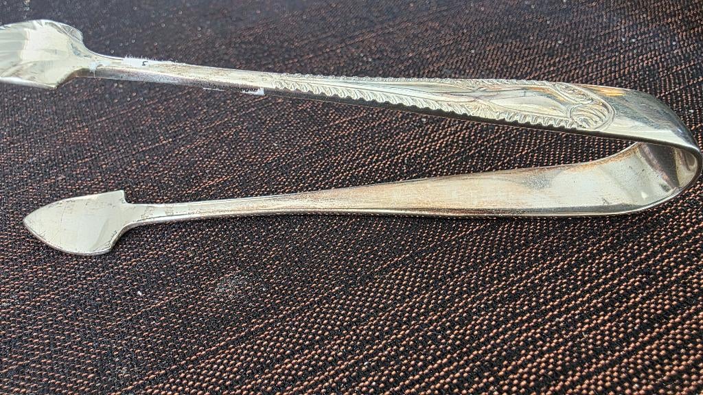 Verzilvert  suiker tangetje, Ophalen of Verzenden, Zilver