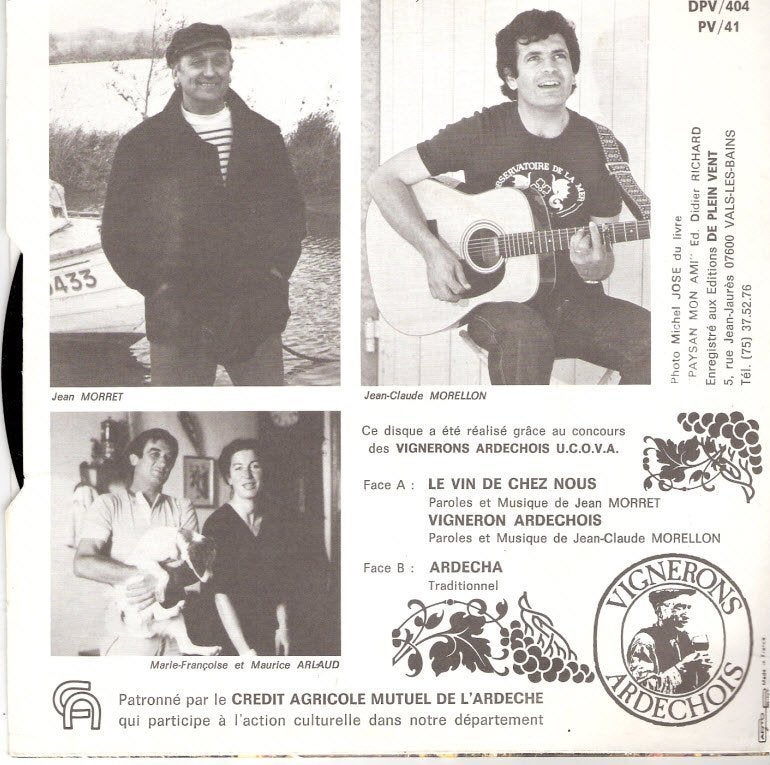 Ardeche Traditioneel- Morret &Claude Morrellon reclamesingle, Ophalen, Gelezen