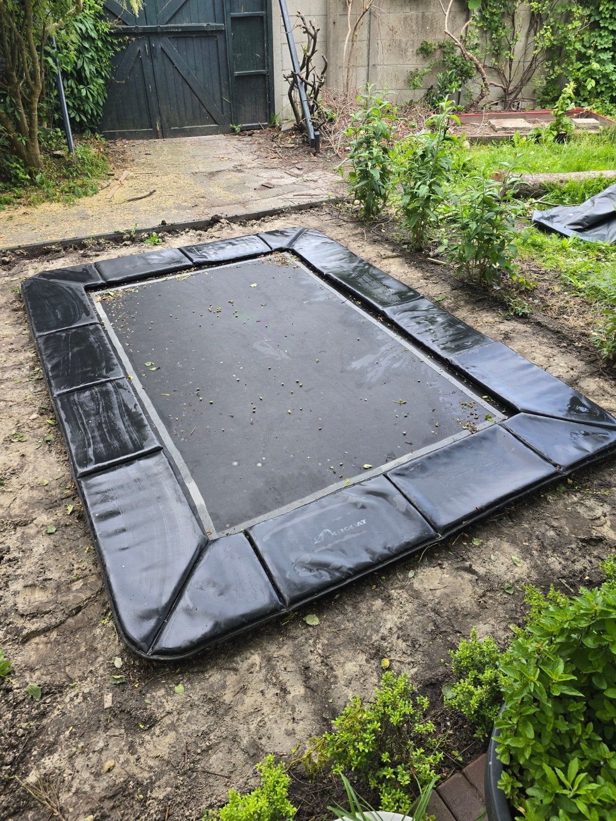 Akrobat inbouw trampoline 3,5m x 2,5 rechthoekig, Kinderen en Baby's, Speelgoed | Buiten | Trampolines, Ophalen of Verzenden, Gebruikt