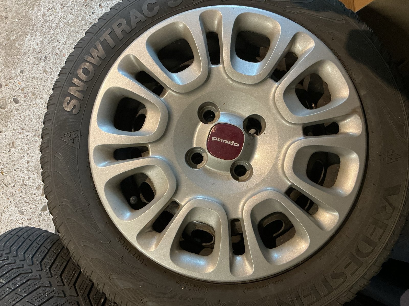 4 Winterbanden op stalen velg 14 inch, 4x100, 4.5mm profiel, 14 inch, Gebruikt, 175 mm, Banden en Velgen