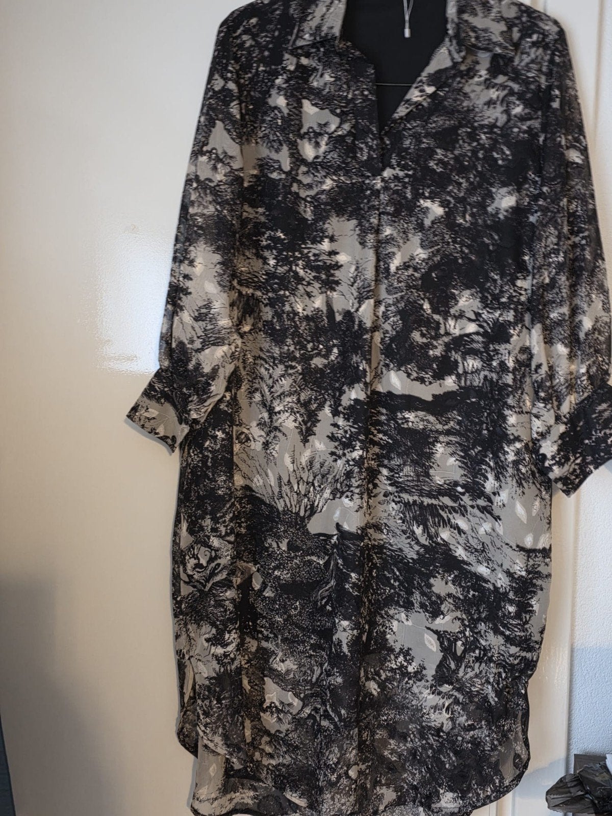 White Icy Blouse Jurk Zwart/Wit Maat L, Zwart, Maat 42/44 (L), Nieuw, Ophalen of Verzenden