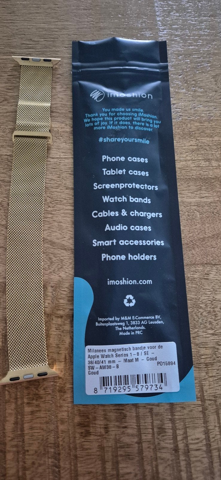 Gouden Milanese bandje voor Apple Watch 38/40/41mm, Ophalen of Verzenden, Nieuw, Overige typen, Apple iPhone