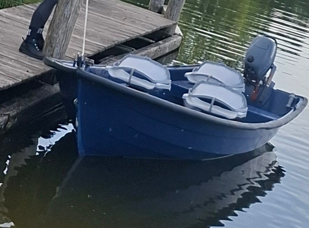 Te koop super leuke visboot/ toerboot, Ophalen, Gebruikt, Polyester, Buitenboordmotor