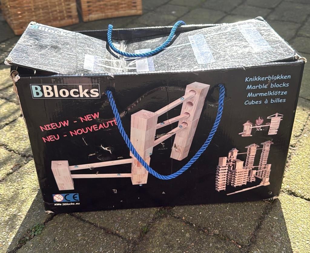 Houten knikkerblokken en rails voor knikkerbaan, Kinderen en Baby's, Ophalen, Gebruikt