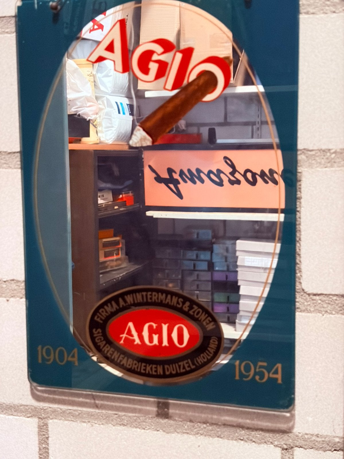 Antieke Agio spiegel, Ophalen of Verzenden, Gebruikt, Overige typen
