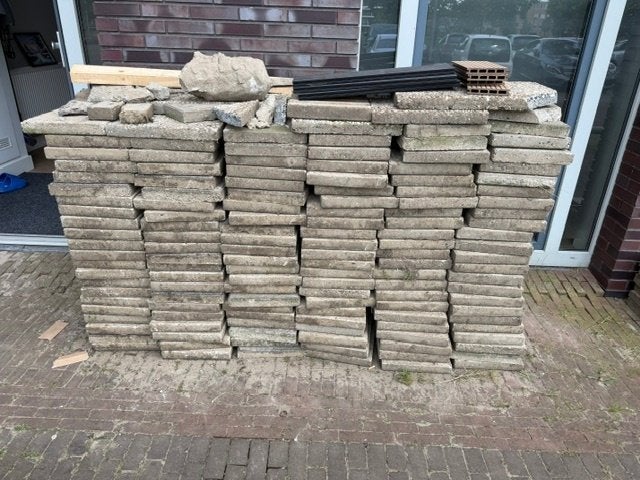Gratis Tuin/Straat Tegels 30 x 30 cm, Ophalen, Gebruikt, Beton, Terrastegels