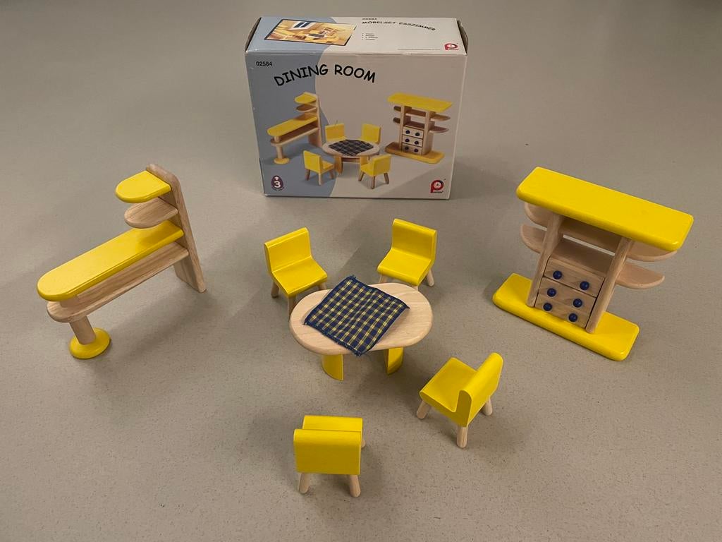 Pintoy poppenhuis eetkamer set 02584, Ophalen of Verzenden, Zo goed als nieuw, Poppenhuis