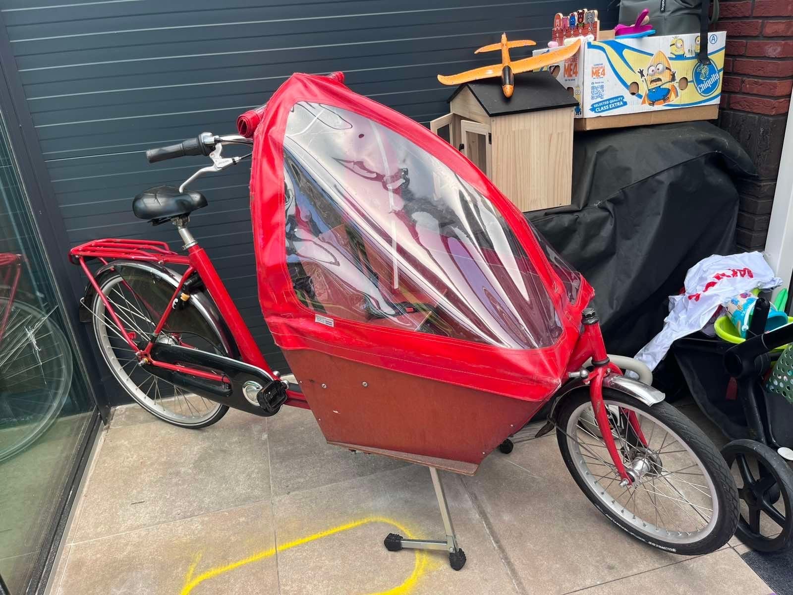 Bakfiets met huif - Ideaal voor kinderen!, Fietsen en Brommers, Fietsen | Bakfietsen, Gebruikt, Huif, Velgrem, 2 kinderen
